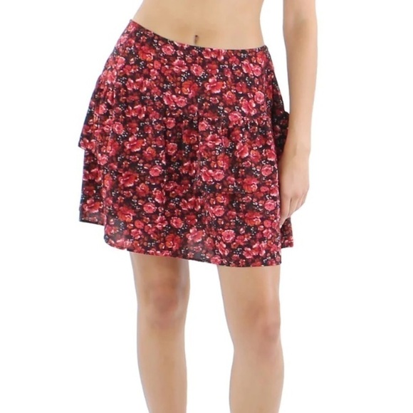 City Studio Womens  Textured Floral Print Mini A-Line Skirt Juniors size S - Picture 5 of 8